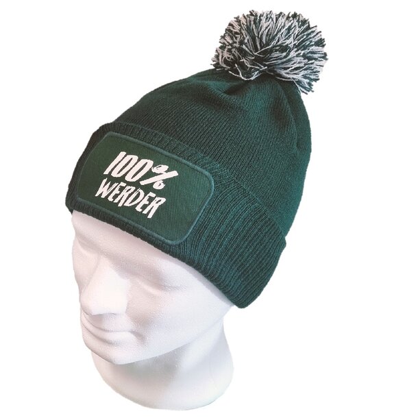 Original Patch Beanie „100% WERDER“ mit Bommel